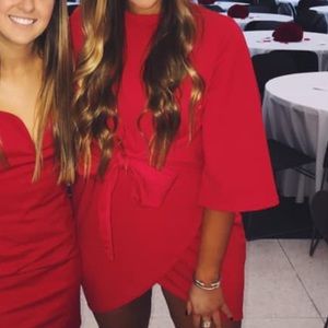 Red boohoo mini dress